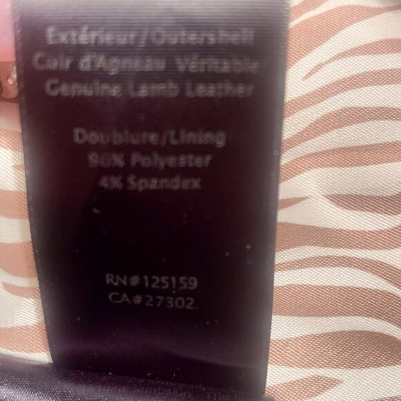 Mackage Tan Lambskin Double breasted full zipper 2 pckt cropped Leather Jckt XXS - Picture 5 of 6